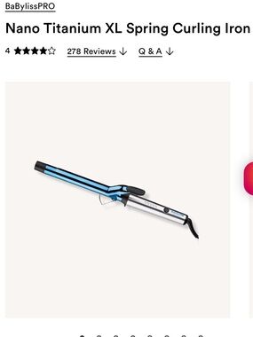 BRAND NEW: BaByliss Nano Titanium XL Spring Curling Iron - 1 in